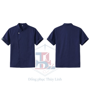 ÁO BẾP NGẮN TAY XANH TÍM THAN