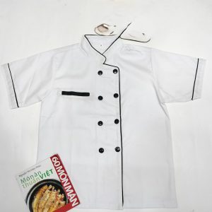 ÁO BẾP TRẮNG - BO ĐEN
