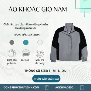 ÁO GIÓ NAM MÀU XÁM