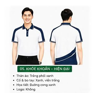 ÁO POLO TRẮNG XANH