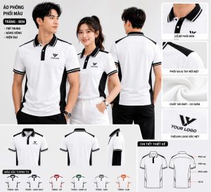 ÁO POLO PHỐI MÀU TRẮNG-ĐEN