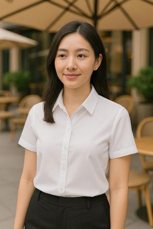 SƠ MI NỮ NGẮN TAY-TRẮNG