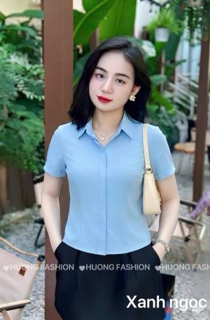 ÁO SƠ MI NGẮN TAY XANH DƯƠNG