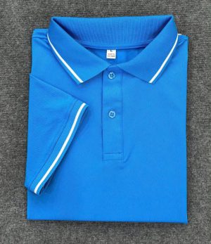 ÁO POLO XANH DƯƠNG BO TRẮNG